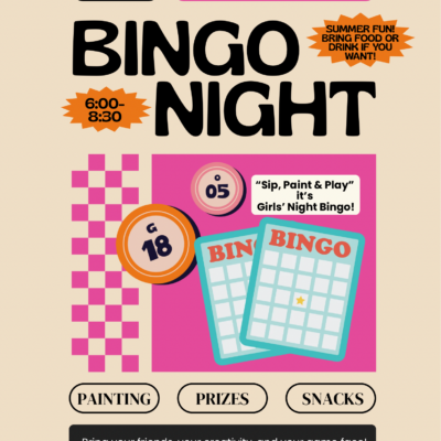 "Sip, Paint & Play" Girls Night Bingo! - Thursday, August 13th
